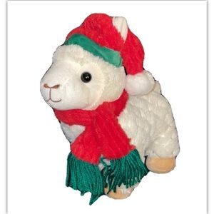Christmas 12" Plush Animal (Lamb) White & Red with Sequins Publix